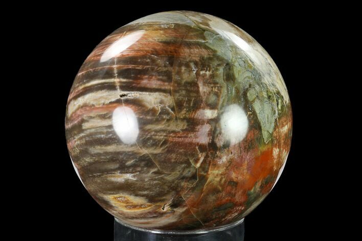 Colorful, Petrified Wood Sphere - Madagascar #135325